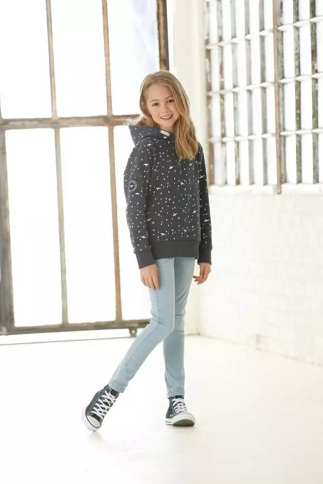 KangaROOS Kapuzensweatshirt Mit seitlichen Taschen Petrol, Marine-meliert 7 KangaROOS Kapuzensweatshirt Mit seitlichen Taschen Petrol, Marine-meliert – Bild 7