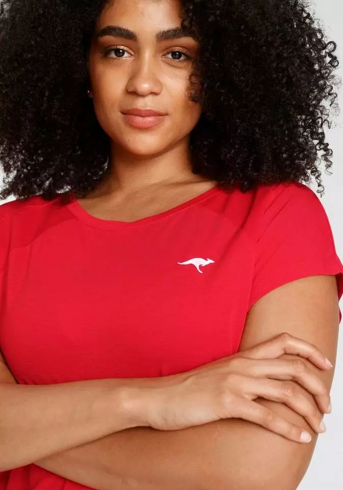 KangaROOS T-Shirt »Nachhaltige LENZING™ ECOVERO™ Viskose« Rot, Schwarz 3 KangaROOS T-Shirt »Nachhaltige LENZING™ ECOVERO™ Viskose« Rot, Schwarz – Bild 3