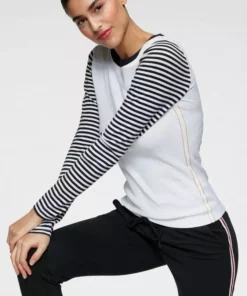 KangaROOS Langarmshirt im modischem Uni-Streifen-Mix Weiß-schwarz-gestreift, Marine-weiß -KangaROOS Verkaufsladen cd3a50d0 d571 5ab1 9c68 6d8ae1b7af96