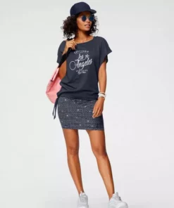 KangaROOS Jerseykleid (2-tlg) im Set mit oversize Shirt zum Knoten - NEUE KOLLEKTION Graublau-weiß, Marine-weiß, Schwarz -KangaROOS Verkaufsladen ce583183 8728 58b9 a297 848f6eddba65