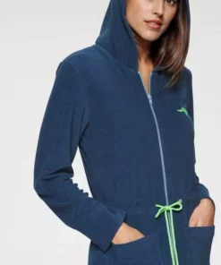 Damenbademantel »Kira«, KangaROOS, mit Reißverschluss und Bindekordel Grau-pink, Blau-neongr&uuml;n -KangaROOS Verkaufsladen cef5de1d 4c83 5c67 abd8 ae400c246e73