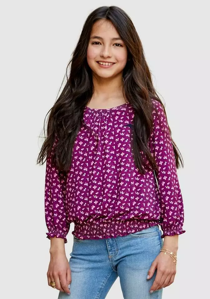 KangaROOS 3/4-Arm-Shirt mit gesmoktem Saumbündchen 1 KangaROOS 3/4-Arm-Shirt mit gesmoktem Saumbündchen