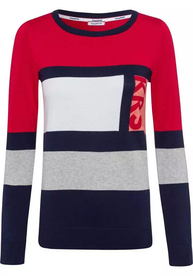 KangaROOS Rundhalspullover im modischem Colourblocking-Look - NEUE KOLLEKTION 1 KangaROOS Rundhalspullover im modischem Colourblocking-Look - NEUE KOLLEKTION