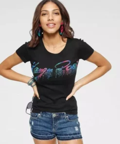 KangaROOS Print-Shirt mit buntem Strukturdruck