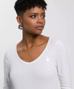 KangaROOS Longsleeve mit V-Neck und silberschimmernden Logodruck auf der Brust - NEUE KOLLEKTION Mint, Weiß, Schwarz -KangaROOS Verkaufsladen d9e55107 a2ef 5a7b a792 04adc7b8b7a1