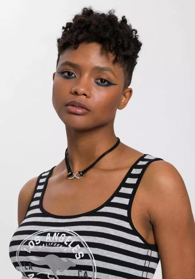 KangaROOS Tanktop mit großem Marken-Logo im Brustbereich Marine-weiß-gestreift, Himbeere-gestreift, Hellblau-weiß, Schwarz-hellgrau-meliert 3 KangaROOS Tanktop mit großem Marken-Logo im Brustbereich Marine-weiß-gestreift, Himbeere-gestreift, Hellblau-weiß, Schwarz-hellgrau-meliert – Bild 3