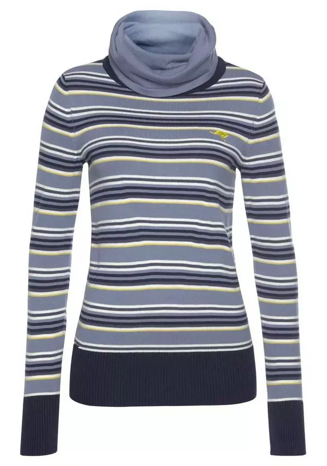 KangaROOS Streifenpullover mit großem doppellagigem Rollkragen Blau-weiß-gestreift, Hellgrau-rosa-gestreift 5 KangaROOS Streifenpullover mit großem doppellagigem Rollkragen Blau-weiß-gestreift, Hellgrau-rosa-gestreift – Bild 5