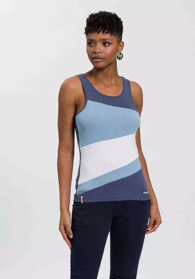KangaROOS Tanktop mit Color Blocking Details vorne - NEUE KOLLEKTION Weiß-pink-hellgrau-meliert, Dunkelblau-meliert-himmelblau-weiß, Schwarz-weiß-hellgrau-meliert 7 KangaROOS Tanktop mit Color Blocking Details vorne - NEUE KOLLEKTION Weiß-pink-hellgrau-meliert, Dunkelblau-meliert-himmelblau-weiß, Schwarz-weiß-hellgrau-meliert – Bild 7
