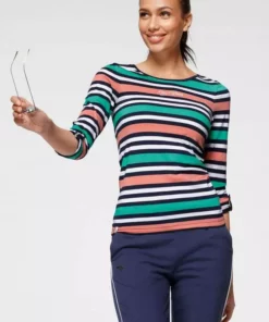 KangaROOS Langarmshirt im tollen Streifen-Design und Logo-Druck - NEUE KOLLEKTION Marine-petrol-coral-weiß, Rot-rosa-marine-weiß -KangaROOS Verkaufsladen dd0494b8 ccae 5643 a42a c9dedd4e65a6