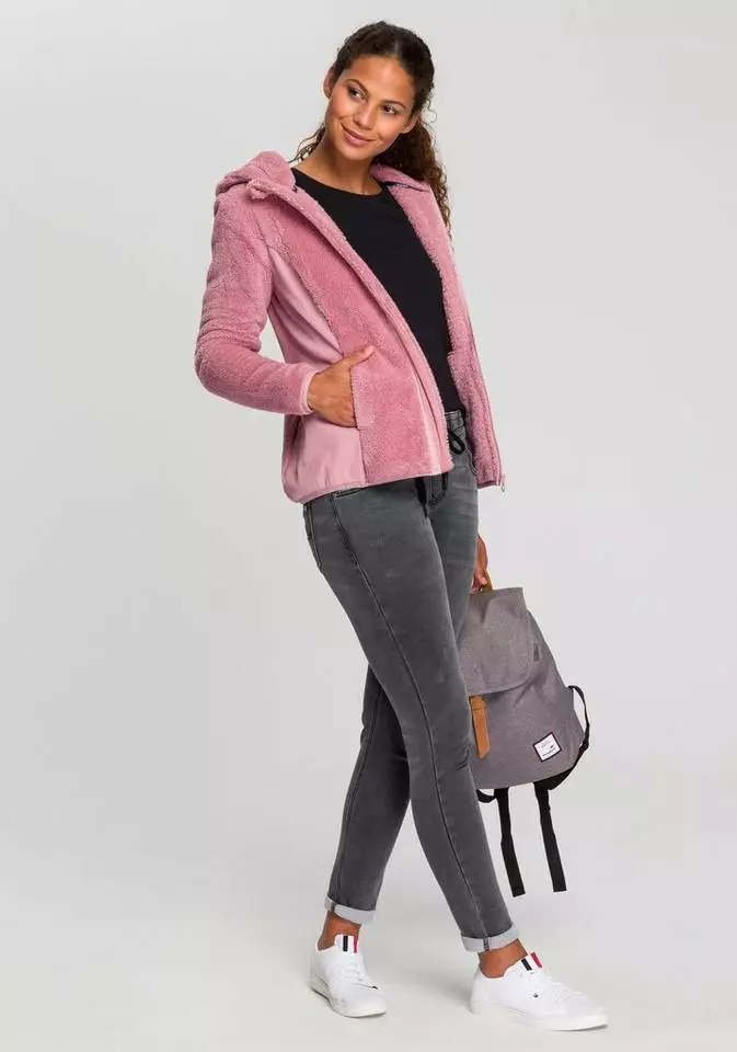 KangaROOS Kapuzenplüschjacke aus kuscheligem Teddyfell Mauve, Marine, Schwarz 4 KangaROOS Kapuzenplüschjacke aus kuscheligem Teddyfell Mauve, Marine, Schwarz – Bild 4