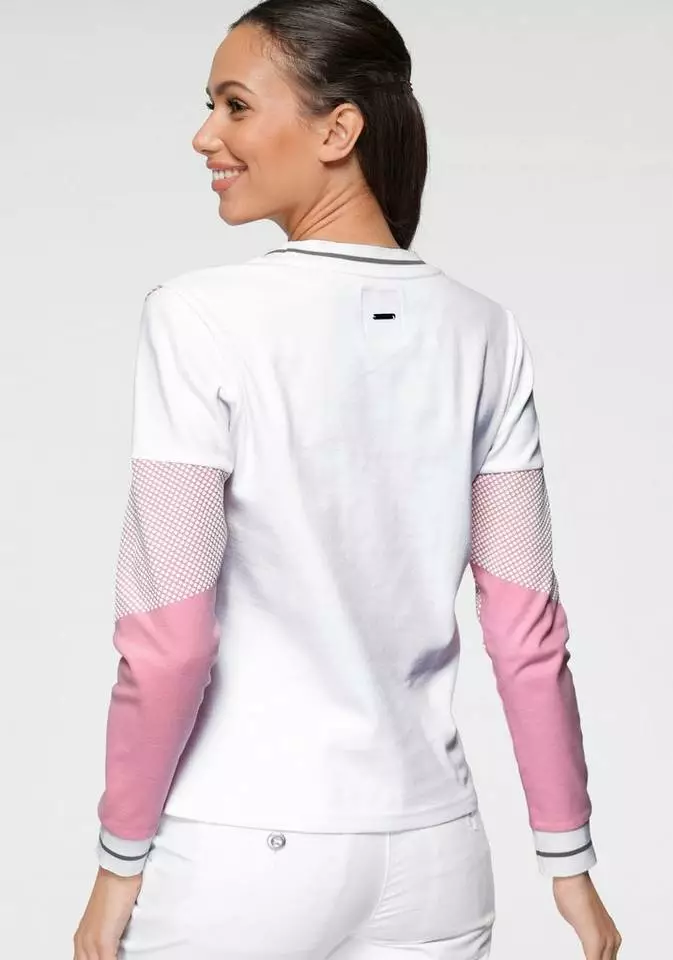 KangaROOS Sweatshirt im Colorblocking-Design mit Pünktchen Rosa-weiß-hellgrau-bedruckt, Schwarz-hellgrau-meliert, Himbeere-meliert, Marine-hellblau 2 KangaROOS Sweatshirt im Colorblocking-Design mit Pünktchen Rosa-weiß-hellgrau-bedruckt, Schwarz-hellgrau-meliert, Himbeere-meliert, Marine-hellblau – Bild 2