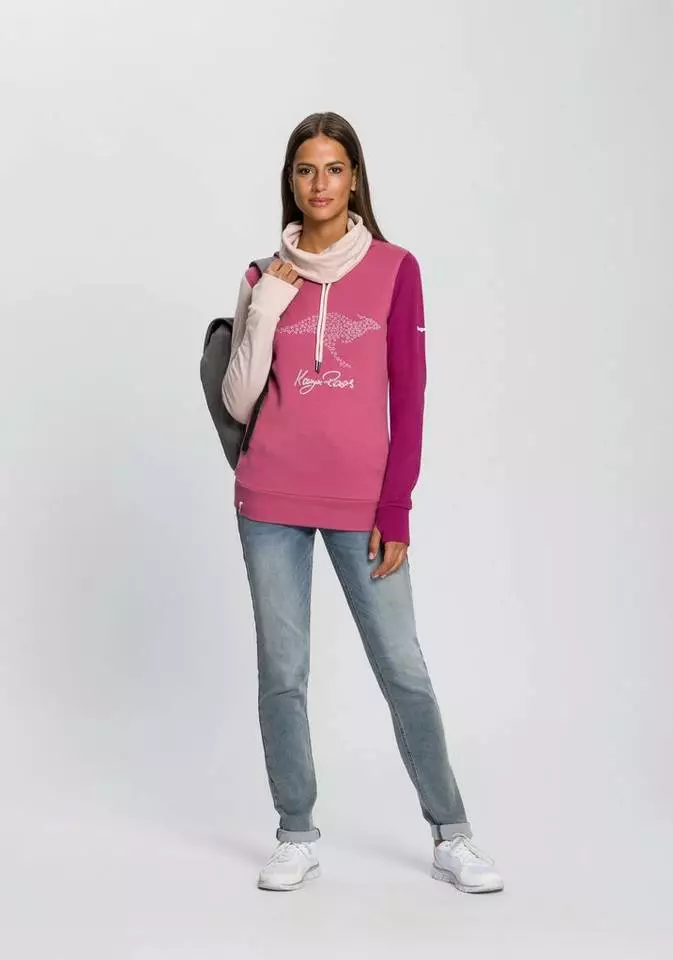 KangaROOS Sweatshirt mit kontrastfarbenen Ärmeln im neuen Colour-Blocking-Design - NEUE KOLLEKTION Weiß-schwarz-hellgrau, Beere 4 KangaROOS Sweatshirt mit kontrastfarbenen Ärmeln im neuen Colour-Blocking-Design - NEUE KOLLEKTION Weiß-schwarz-hellgrau, Beere – Bild 4