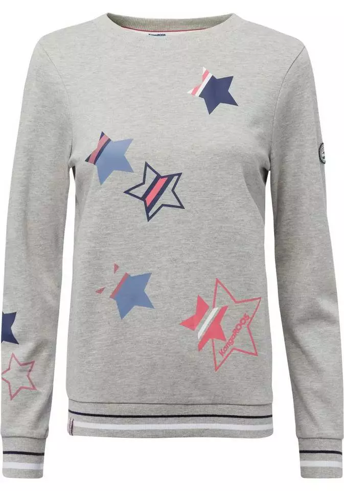 KangaROOS Sweater mit süßen Sternchen-Drucken Hellgrau-meliert, Marine-bedruckt, Schwarz 5 KangaROOS Sweater mit süßen Sternchen-Drucken Hellgrau-meliert, Marine-bedruckt, Schwarz – Bild 5