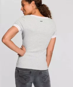 KangaROOS T-Shirt mit modischen Rippenbünchen Schwarz, Blau, Hellgrau-meliert -KangaROOS Verkaufsladen e4744bb3 6f0a 5f14 85fb 04ea97fa71d2