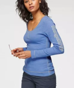 KangaROOS Langarmshirt mit großem Logo-Schriftzug am Arm - NEUE KOLLEKTION Blau-gelb, Schwarz-meliert-weiß, Weiß-himmelblau -KangaROOS Verkaufsladen e4ffc8e5 cc48 5109 b978 af6ccfbf89a1