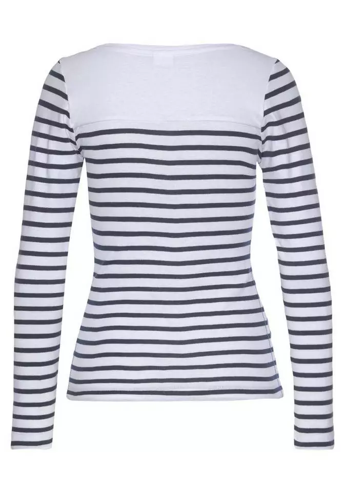 KangaROOS Langarmshirt mit Marken-Schriftzug im Brustbereich Rot-weiß-gestreift, Weiß-gestreift 1 KangaROOS Langarmshirt mit Marken-Schriftzug im Brustbereich Rot-weiß-gestreift, Weiß-gestreift