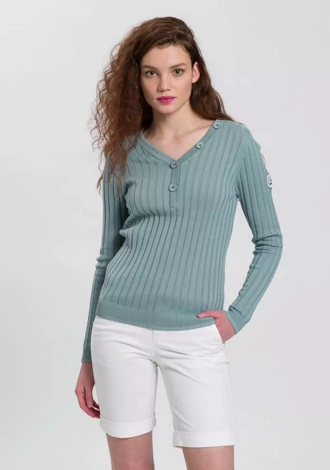 KangaROOS Strickpullover mit Knöpfen in gestreift und uni Rosa, Marine, Graublau 7 KangaROOS Strickpullover mit Knöpfen in gestreift und uni Rosa, Marine, Graublau – Bild 7