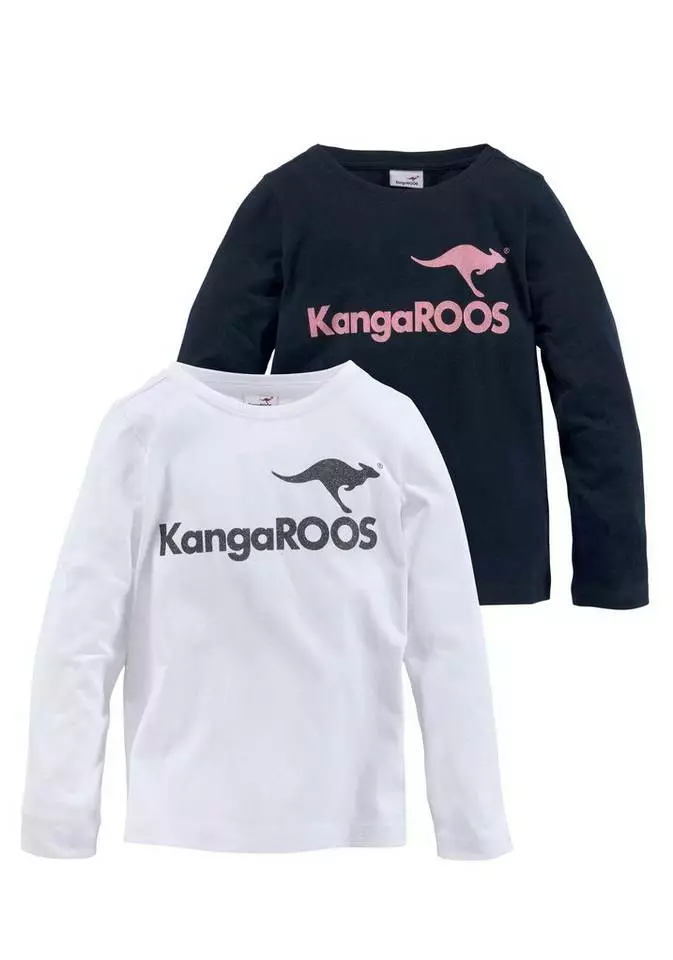 KangaROOS Langarmshirt (Packung, 2-tlg) mit Glitzerdruck 2 KangaROOS Langarmshirt (Packung, 2-tlg) mit Glitzerdruck – Bild 2