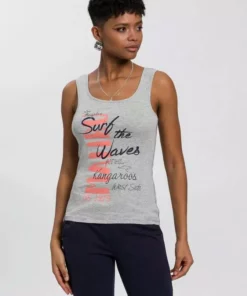 KangaROOS Tanktop mit "surf-life" Logo-Druck - NEUE KOLLEKTION Weiß, Marine, Hellgrau-meliert