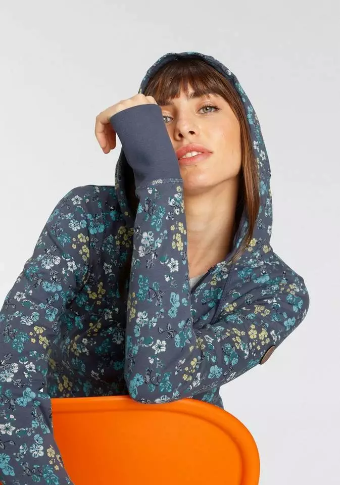 KangaROOS Kapuzensweatjacke mit floralem Allover-Druck - NEUE KOLLEKTION Schwarz, Marine 3 KangaROOS Kapuzensweatjacke mit floralem Allover-Druck - NEUE KOLLEKTION Schwarz, Marine – Bild 3