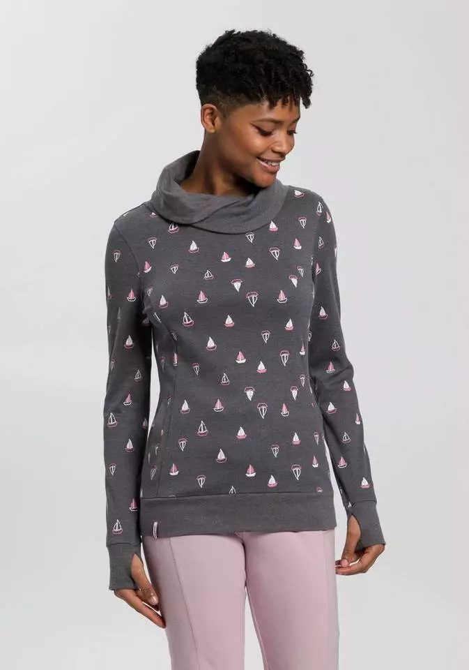 KangaROOS Sweatshirt mit wärmendem Schlauchkragen und Allover-Print Anthrazit-meliert, Ecru-meliert, Himbeere-gemustert 7 KangaROOS Sweatshirt mit wärmendem Schlauchkragen und Allover-Print Anthrazit-meliert, Ecru-meliert, Himbeere-gemustert – Bild 7