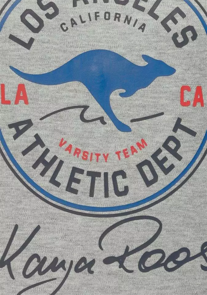 KangaROOS Sweatshirt mit großem Retro Label-Druck im Collage-Look - NEUE KOLLEKTION Hellgrau-meliert, Marine, Weiß 5 KangaROOS Sweatshirt mit großem Retro Label-Druck im Collage-Look - NEUE KOLLEKTION Hellgrau-meliert, Marine, Weiß – Bild 5