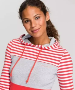 KangaROOS Kapuzenshirt in verspielter Ringel-Optik mit Colorblocking Design Schwarz-weiß-hellgrau, Weiß-marine-rauchblau, Coral-hellgrau-gestreift, Grün-marine-gestreift -KangaROOS Verkaufsladen e8adfc41 7d3d 52df 8d68 8aa830761b1b