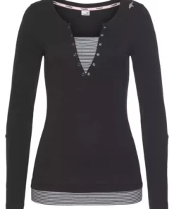 KangaROOS 2-in-1-Shirt mit geöffneter Zierknopfleiste und Turn-up Ärmeln Schwarz-wei&szlig;, Himbeere-marine-wei&szlig;, T&uuml;rkis-schwarz-wei&szlig;, Marine-wei&szlig; -KangaROOS Verkaufsladen e8fc5701 273e 55db 925c 0c95d022b587