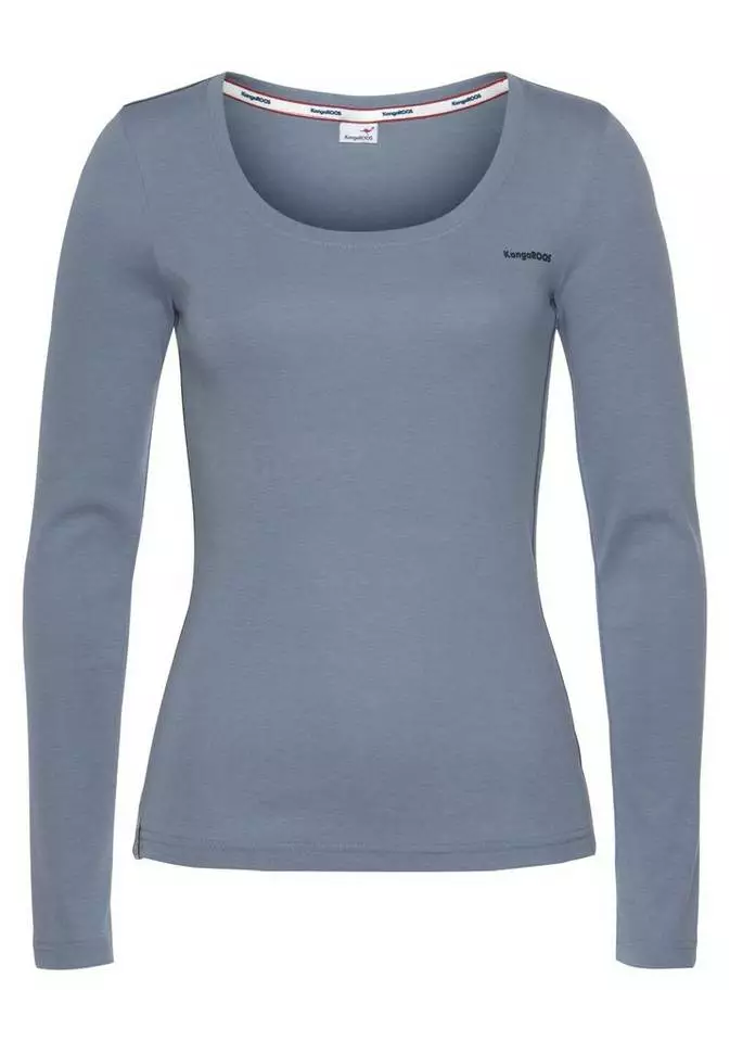 KangaROOS Langarmshirt (Packung, 2-tlg., 2er-Pack) im Doppelpack in toller Basic-Form Marine | grau-meliert, Blau-himbeere, Schwarz-weiß 8 KangaROOS Langarmshirt (Packung, 2-tlg., 2er-Pack) im Doppelpack in toller Basic-Form Marine | grau-meliert, Blau-himbeere, Schwarz-weiß – Bild 8