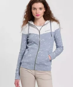 KangaROOS Kapuzensweatjacke mit Colourblocking im Uni-Alloverdruck-Mix - NEUE KOLLEKTION Ecru-meliert, Blau, Marine-rosa