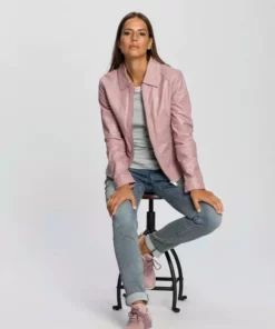 KangaROOS Lederjacke im schlichtem Hemdkragen und Reißverschlüssen - NEUE KOLLEKTION Rosa, Taupe, Schwarz -KangaROOS Verkaufsladen f4d30904 a287 5a1e 9c59 a14b6bc5b50a 1