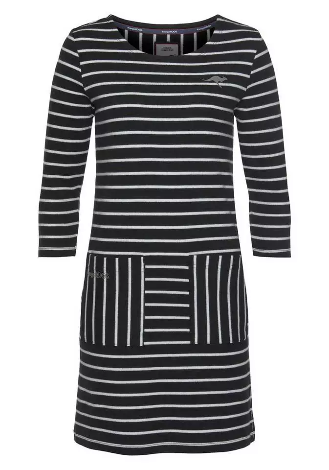 KangaROOS Sweatkleid im maritimen Streifenmuster Schwarz-wollweiß, Weiß-marine-gestreift 6 KangaROOS Sweatkleid im maritimen Streifenmuster Schwarz-wollweiß, Weiß-marine-gestreift – Bild 6