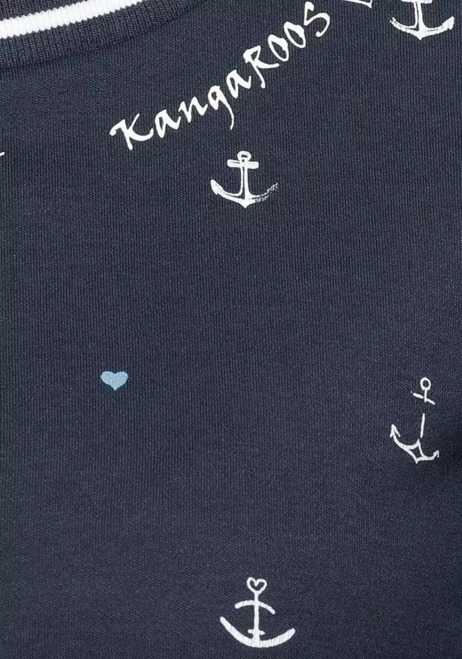 KangaROOS Sweatshirt in verschiedenen maritimen Druck-Varianten Weiß, Himbeere-meliert, Marine 6 KangaROOS Sweatshirt in verschiedenen maritimen Druck-Varianten Weiß, Himbeere-meliert, Marine – Bild 6