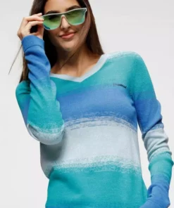 KangaROOS V-Ausschnitt-Pullover in modischem Melange Strick