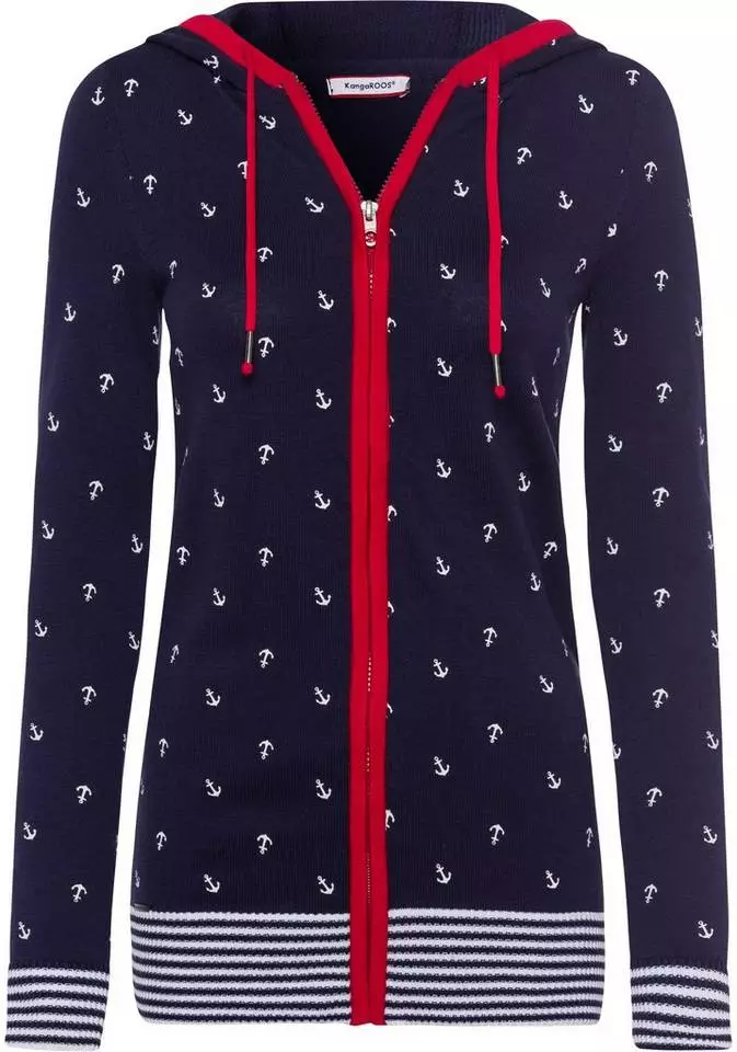 KangaROOS Kapuzenstrickjacke mit Druck und Streifen Mix 5 KangaROOS Kapuzenstrickjacke mit Druck und Streifen Mix – Bild 5
