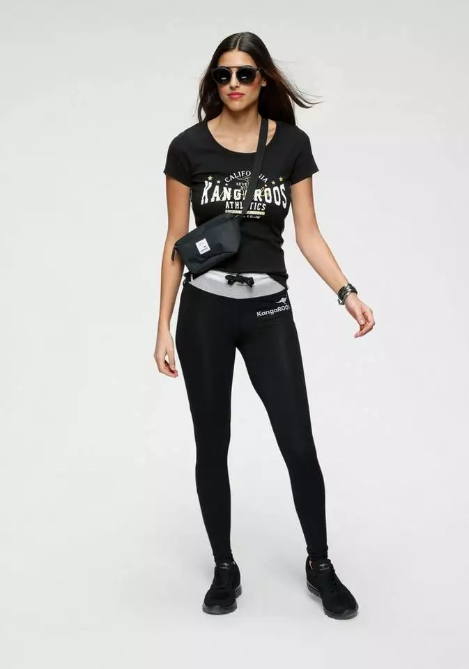 KangaROOS T-Shirt mit goldgfarbenem Glitzerdruck 4 KangaROOS T-Shirt mit goldgfarbenem Glitzerdruck – Bild 4