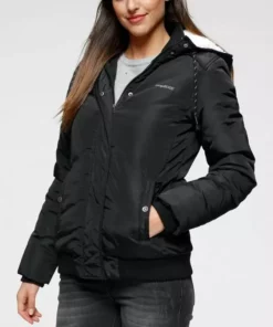 KangaROOS Outdoorjacke mit Teddyfell in uni und Allover-Druck