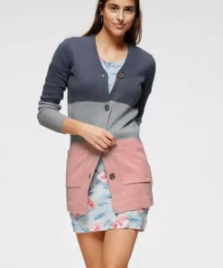 KangaROOS Longstrickjacke in Colorblocking -Optik