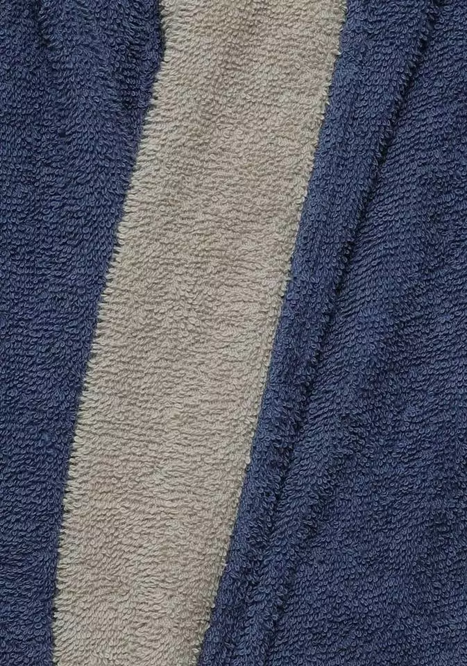 Unisex-Bademantel »Henry«, KangaROOS, mit Kaputze und Logostickerei Marine, Taupe 3 Unisex-Bademantel »Henry«, KangaROOS, mit Kaputze und Logostickerei Marine, Taupe – Bild 3