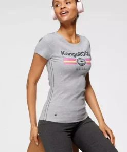 KangaROOS T-Shirt mit Label Metallic Print Hellgrau-meliert, Türkis, Schwarz, Marine -KangaROOS Verkaufsladen fd9adf2d 2143 566c 823b c985300a5714