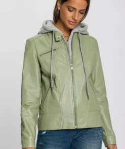 KangaROOS Lederjacke im Biker-Look mit abnehmbaren Sweateinsatz - NEUE KOLLEKTION Lindgrün, Schwarz, Ecru -KangaROOS Verkaufsladen fdda9adb 10b5 5b9b bf81 47e45719f374