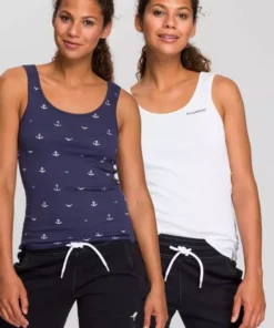 KangaROOS Ripptanktop im Doppelpack - 1x uni + 1x bedruckt Marine-weiß, Weiß-marine, Himbeere-hellgrau-meliert -KangaROOS Verkaufsladen feb14d02 41d6 544d af4a 3663a176e614