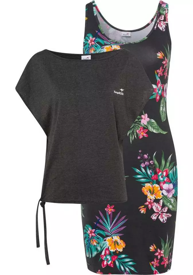 KangaROOS Shirtkleid (2-tlg) mit Rundhalshirt Dusty-blue, Apricot | marine-türkis-geblümt, Anthrazit-meliert 12 KangaROOS Shirtkleid (2-tlg) mit Rundhalshirt Dusty-blue, Apricot | marine-türkis-geblümt, Anthrazit-meliert – Bild 12
