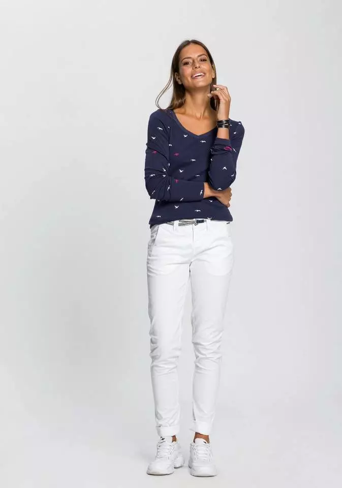 KangaROOS Langarmshirt mit hanseatischem Alloverdruck - NEUE KOLLEKTION Rosa-meliert, Marine 4 KangaROOS Langarmshirt mit hanseatischem Alloverdruck - NEUE KOLLEKTION Rosa-meliert, Marine – Bild 4